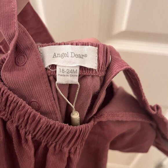 Angel Dear Dusty Orchid Corduroy Ruffle Romper Girls Size 18-24 Months NWT - Picture 11 of 12